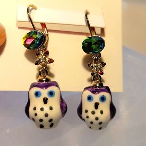 Betsey Johnson Owl earrings!!